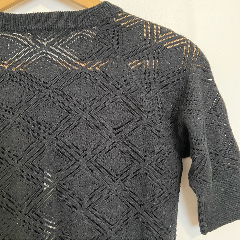 Cropped Black Lace Cardigan Small GUC - Picture 3 of 8